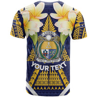 Personalised Nauru Independence Day T Shirt Coat Of Arms With Plumeria - Polynesian Pride