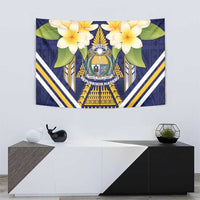 Nauru Independence Day Tapestry Coat Of Arms With Plumeria - Polynesian Pride
