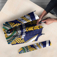 Nauru Independence Day Umbrella Coat Of Arms With Plumeria - Polynesian Pride
