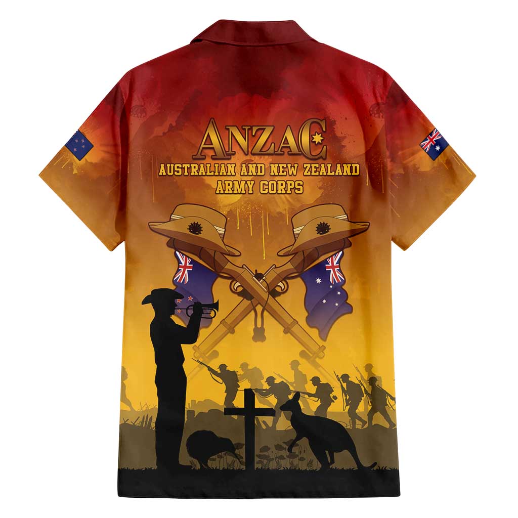 ANZAC Day Family Matching Short Sleeve Bodycon Dress and Hawaiian Shirt Australia And New Zealand Slouch Hats