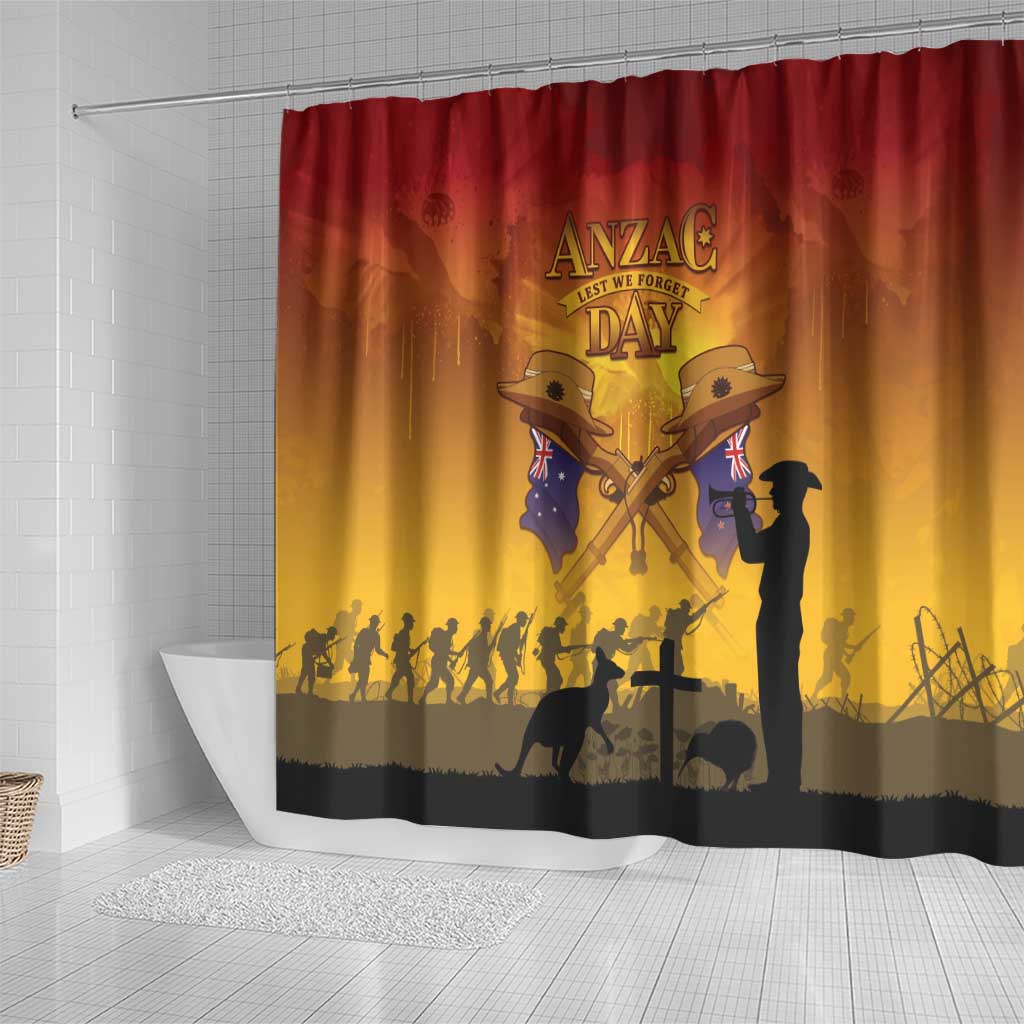 ANZAC Day Shower Curtain Australia And New Zealand Slouch Hats