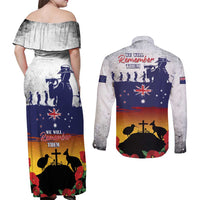 New Zealand And Australia ANZAC Last Post Couples Matching Off Shoulder Maxi Dress and Long Sleeve Button Shirt