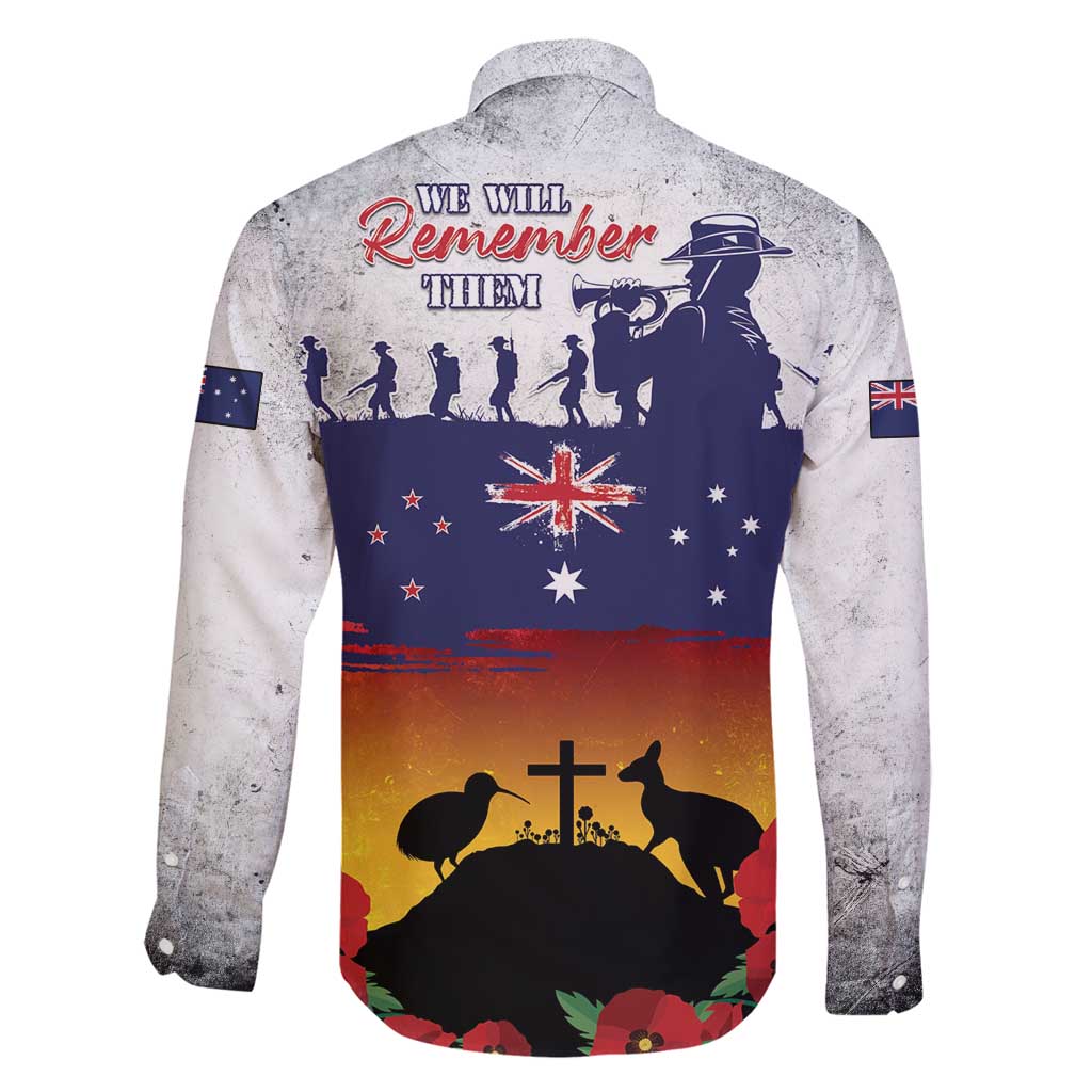 New Zealand And Australia ANZAC Last Post Family Matching Long Sleeve Bodycon Dress and Hawaiian Shirt