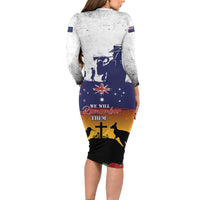 New Zealand And Australia ANZAC Last Post Long Sleeve Bodycon Dress