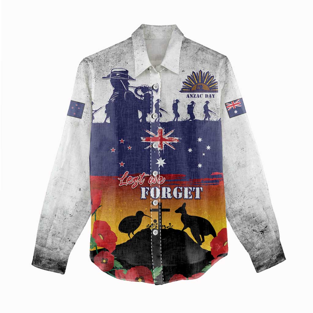 New Zealand And Australia ANZAC Last Post Women Casual Shirt LT05 - Polynesian Pride
