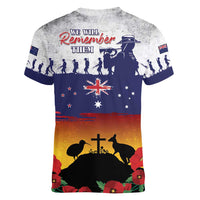 New Zealand And Australia ANZAC Last Post Women V-Neck T-Shirt