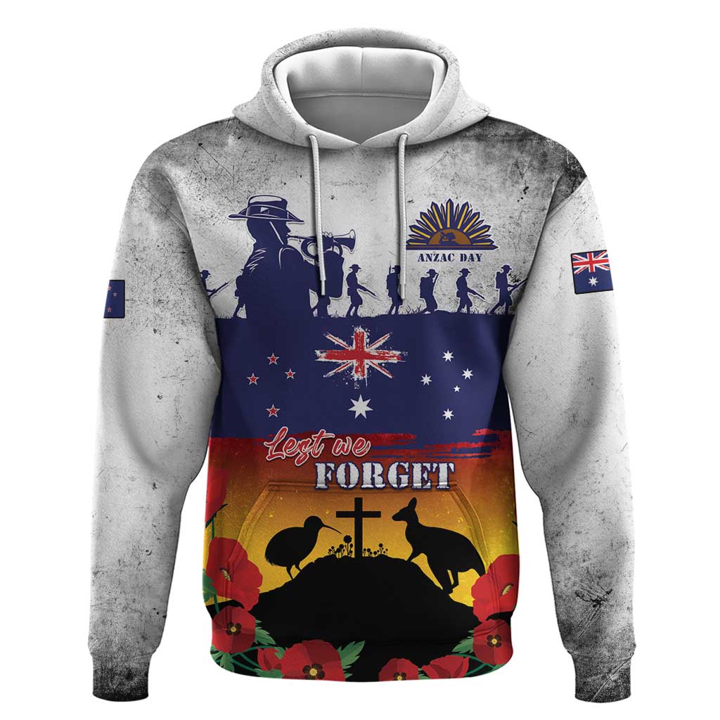New Zealand And Australia ANZAC Last Post Zip Hoodie