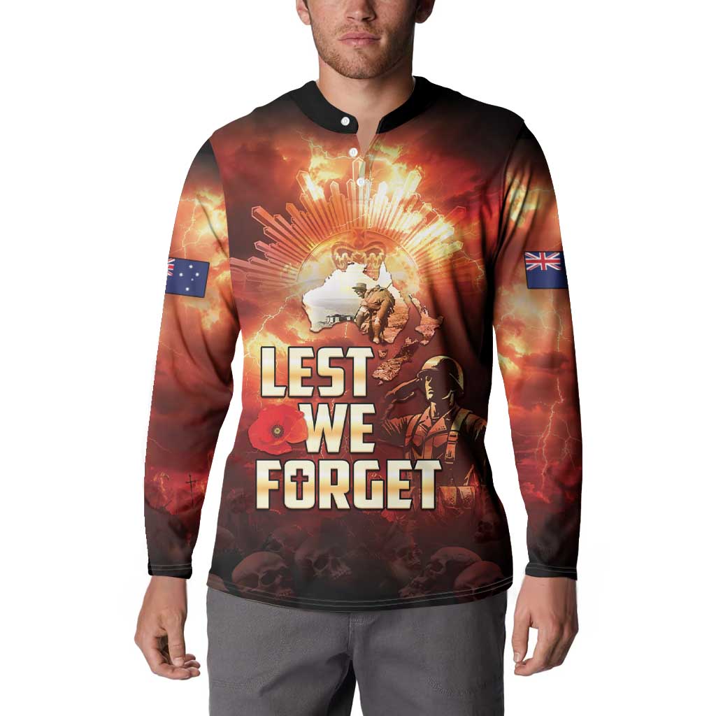 Honouring The ANZAC Spirit Button Sweatshirt Gallipoli Lest We Forget