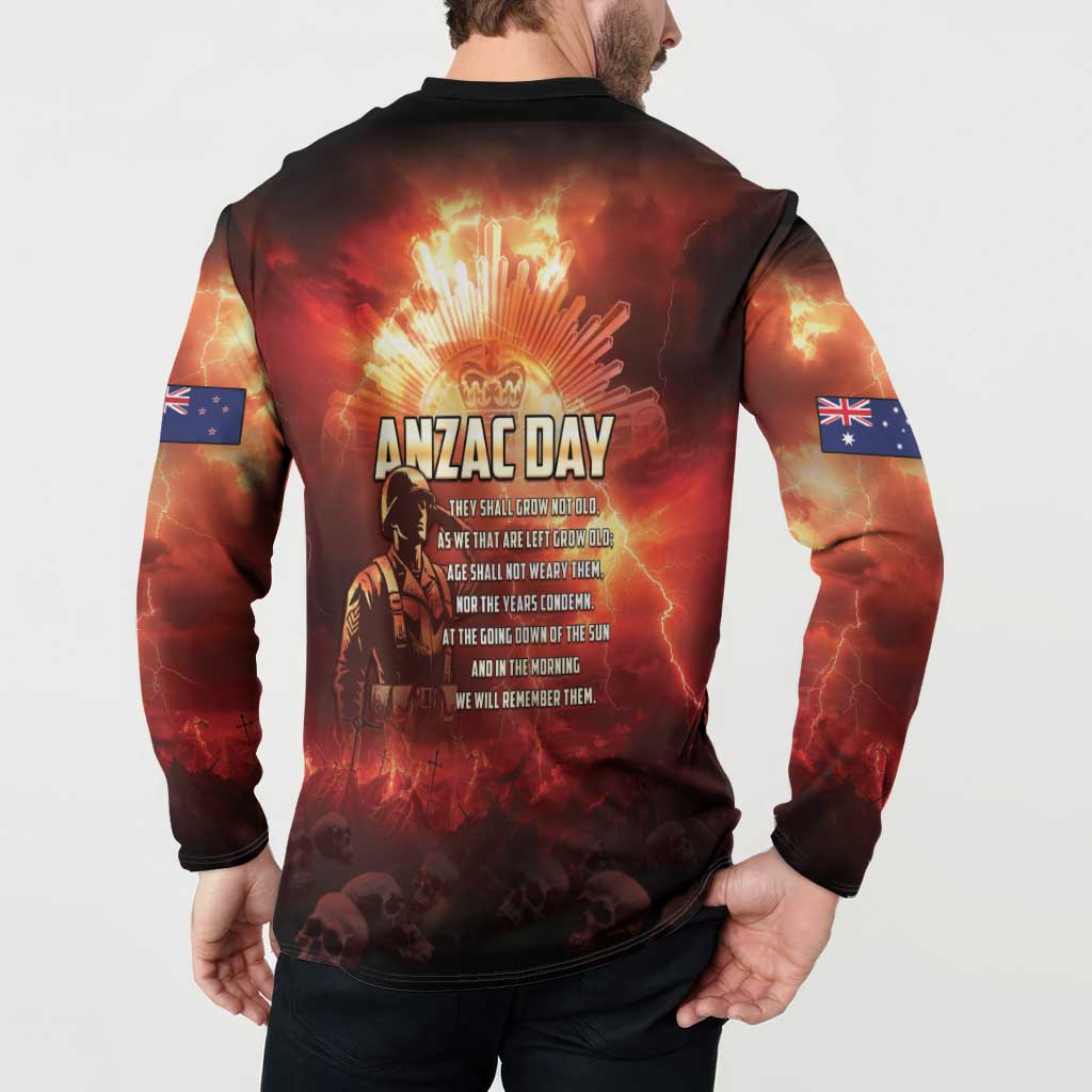 Honouring The ANZAC Spirit Button Sweatshirt Gallipoli Lest We Forget