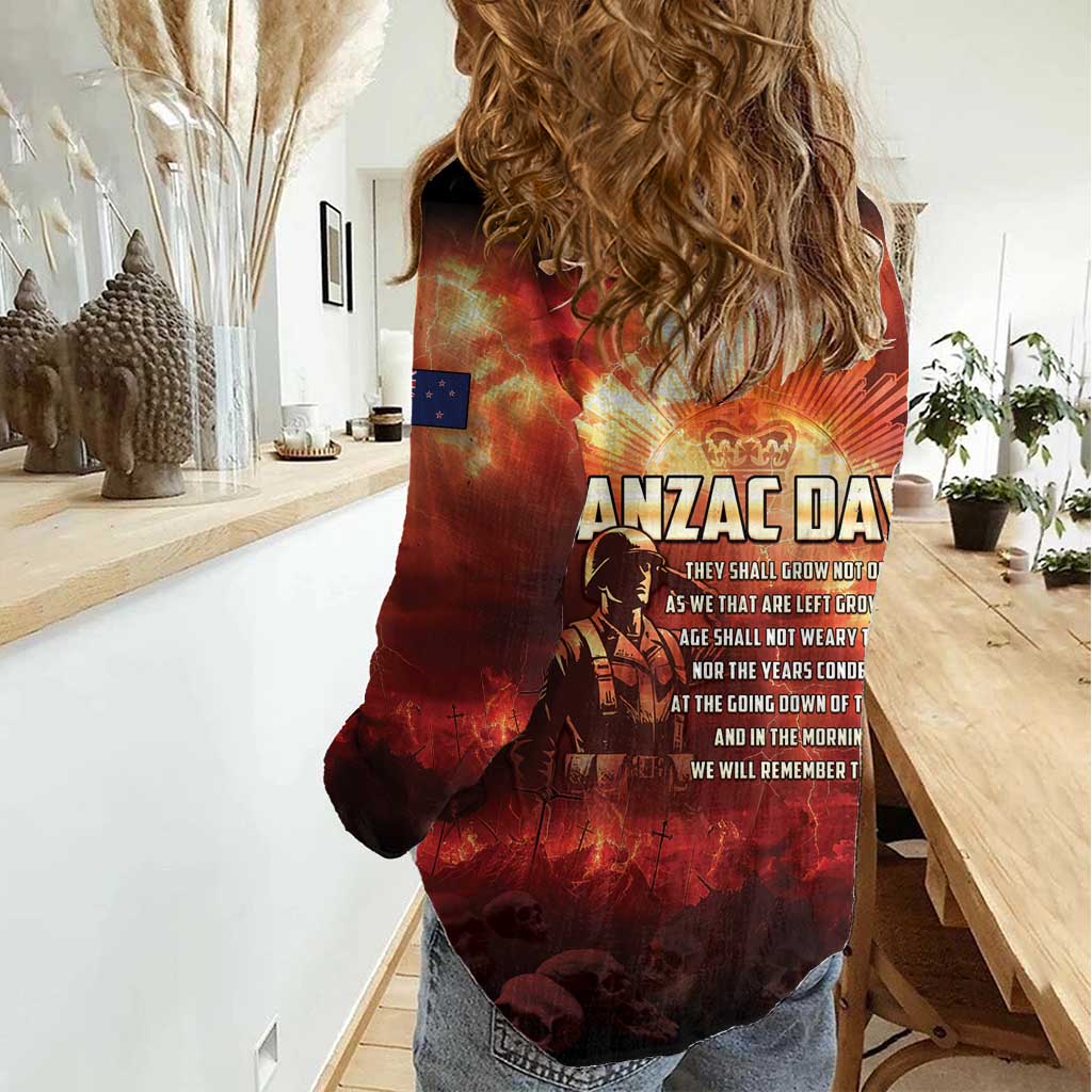 Honouring The ANZAC Spirit Women Casual Shirt Gallipoli Lest We Forget