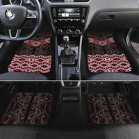 New Zealand Aotearoa Car Mats Red Taniko Art Maori Pattern