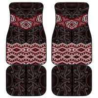 New Zealand Aotearoa Car Mats Red Taniko Art Maori Pattern