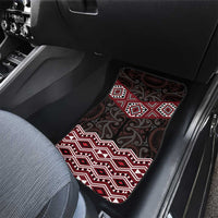 New Zealand Aotearoa Car Mats Red Taniko Art Maori Pattern