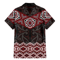 New Zealand Aotearoa Family Matching Mermaid Dress and Hawaiian Shirt Red Taniko Art Maori Pattern LT05 - Polynesian Pride