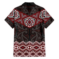 New Zealand Aotearoa Family Matching Tank Maxi Dress and Hawaiian Shirt Red Taniko Art Maori Pattern LT05 - Polynesian Pride