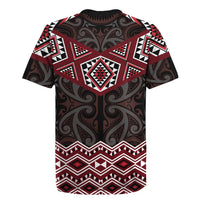 New Zealand Aotearoa Rugby Jersey Red Taniko Art Maori Pattern LT05 - Polynesian Pride