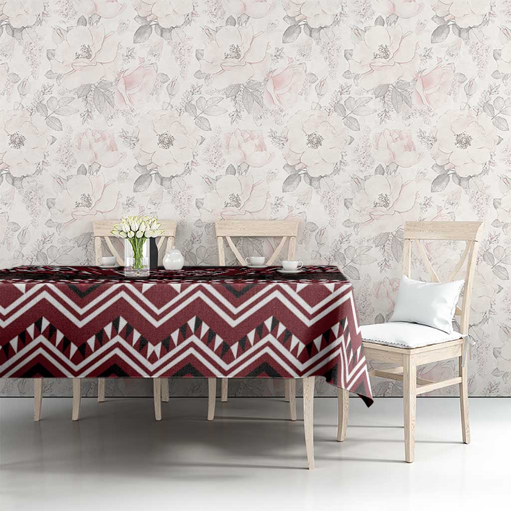New Zealand Aotearoa Tablecloth Red Taniko Art Maori Pattern LT05 - Polynesian Pride
