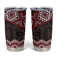 New Zealand Aotearoa Tumbler Cup Red Taniko Art Maori Pattern LT05 Red - Polynesian Pride