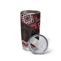 New Zealand Aotearoa Tumbler Cup Red Taniko Art Maori Pattern LT05 - Polynesian Pride
