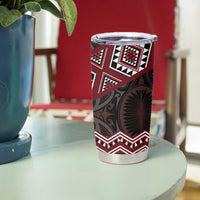 New Zealand Aotearoa Tumbler Cup Red Taniko Art Maori Pattern LT05 - Polynesian Pride