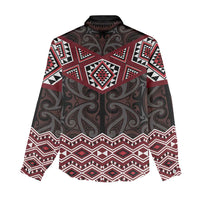 New Zealand Aotearoa Women Casual Shirt Red Taniko Art Maori Pattern LT05 - Polynesian Pride