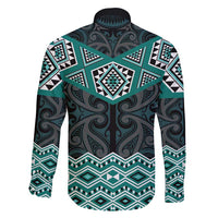 New Zealand Aotearoa Family Matching Tank Maxi Dress and Hawaiian Shirt Turquoise Taniko Art Maori Pattern LT05 - Polynesian Pride