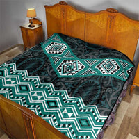 New Zealand Aotearoa Quilt Turquoise Taniko Art Maori Pattern LT05 - Polynesian Pride