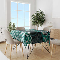 New Zealand Aotearoa Tablecloth Turquoise Taniko Art Maori Pattern LT05 - Polynesian Pride