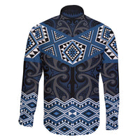 New Zealand Aotearoa Family Matching Short Sleeve Bodycon Dress and Hawaiian Shirt Blue Taniko Art Maori Pattern LT05 - Polynesian Pride