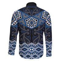 New Zealand Aotearoa Family Matching Tank Maxi Dress and Hawaiian Shirt Blue Taniko Art Maori Pattern LT05 - Polynesian Pride