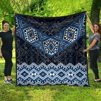New Zealand Aotearoa Quilt Blue Taniko Art Maori Pattern LT05 - Polynesian Pride