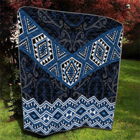 New Zealand Aotearoa Quilt Blue Taniko Art Maori Pattern LT05 - Polynesian Pride