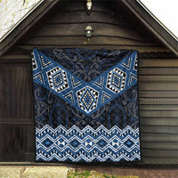 New Zealand Aotearoa Quilt Blue Taniko Art Maori Pattern LT05 - Polynesian Pride