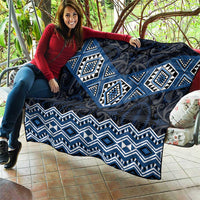 New Zealand Aotearoa Quilt Blue Taniko Art Maori Pattern LT05 - Polynesian Pride