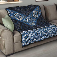 New Zealand Aotearoa Quilt Blue Taniko Art Maori Pattern LT05 - Polynesian Pride