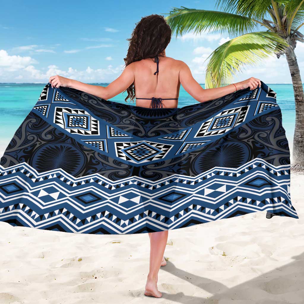 New Zealand Aotearoa Sarong Blue Taniko Art Maori Pattern LT05 - Polynesian Pride