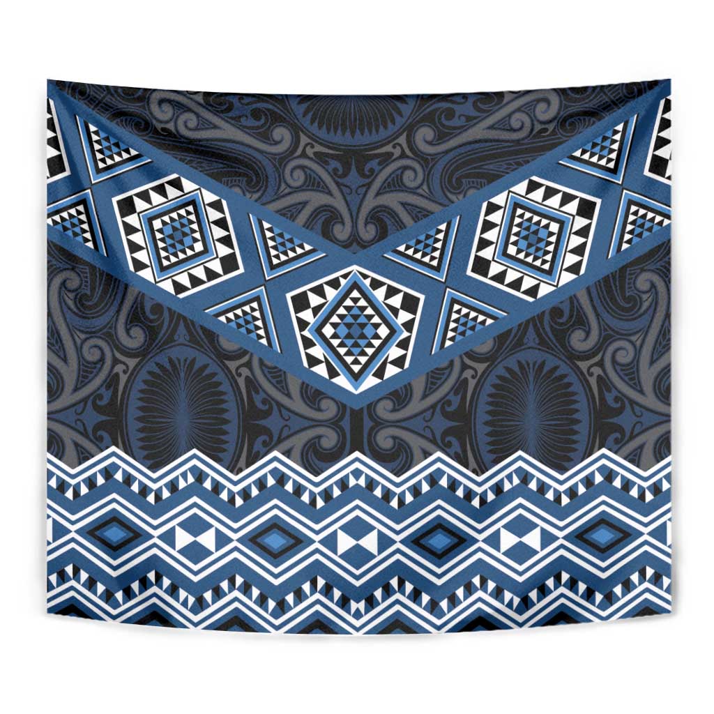 New Zealand Aotearoa Tapestry Blue Taniko Art Maori Pattern LT05 - Polynesian Pride