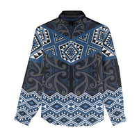 New Zealand Aotearoa Women Casual Shirt Blue Taniko Art Maori Pattern LT05 - Polynesian Pride