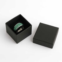 New Zealand Aotearoa Classic Ring Green Taniko Art Maori Pattern