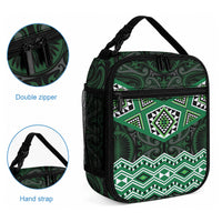 New Zealand Aotearoa Lunch Bag Green Taniko Art Maori Pattern LT05 - Polynesian Pride