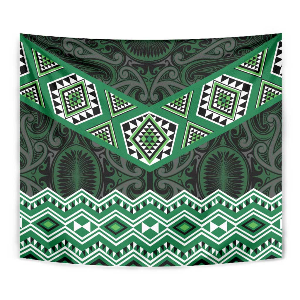 New Zealand Aotearoa Tapestry Green Taniko Art Maori Pattern LT05 - Polynesian Pride