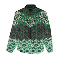 New Zealand Aotearoa Women Casual Shirt Green Taniko Art Maori Pattern LT05 - Polynesian Pride