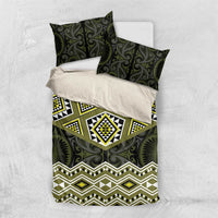 New Zealand Aotearoa Bedding Set Yellow Taniko Art Maori Pattern LT05 US Twin 172cm x 218cm Yellow - Polynesian Pride