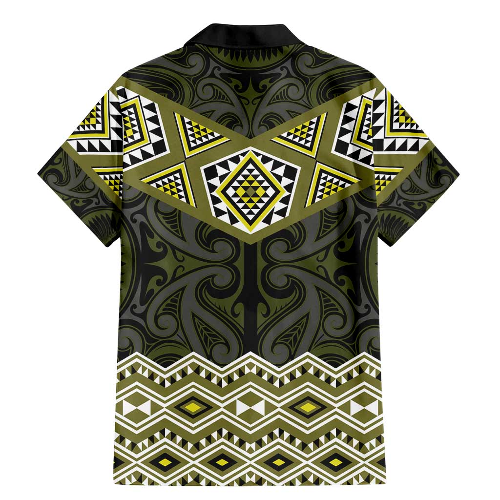 New Zealand Aotearoa Family Matching Mermaid Dress and Hawaiian Shirt Yellow Taniko Art Maori Pattern LT05 - Polynesian Pride
