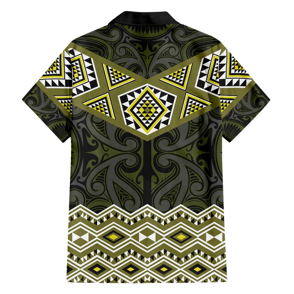 New Zealand Aotearoa Family Matching Summer Maxi Dress and Hawaiian Shirt Yellow Taniko Art Maori Pattern LT05 - Polynesian Pride