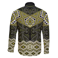 New Zealand Aotearoa Family Matching Summer Maxi Dress and Hawaiian Shirt Yellow Taniko Art Maori Pattern LT05 - Polynesian Pride