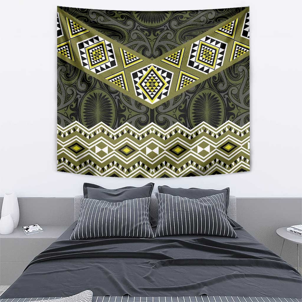 New Zealand Aotearoa Tapestry Yellow Taniko Art Maori Pattern LT05 - Polynesian Pride