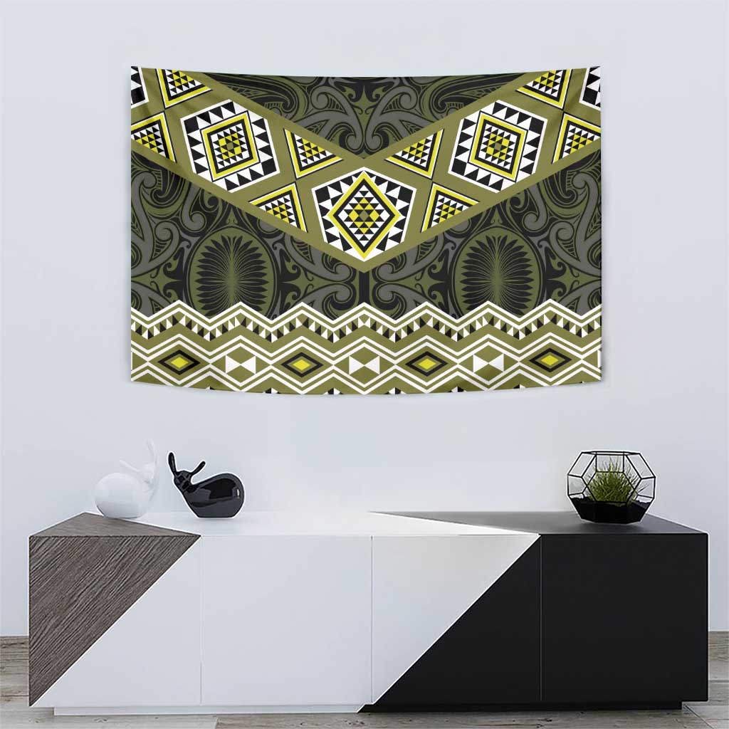 New Zealand Aotearoa Tapestry Yellow Taniko Art Maori Pattern LT05 - Polynesian Pride