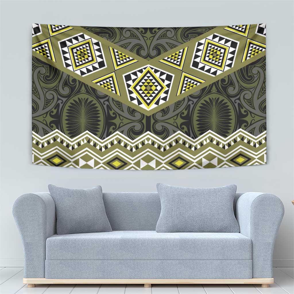 New Zealand Aotearoa Tapestry Yellow Taniko Art Maori Pattern LT05 - Polynesian Pride