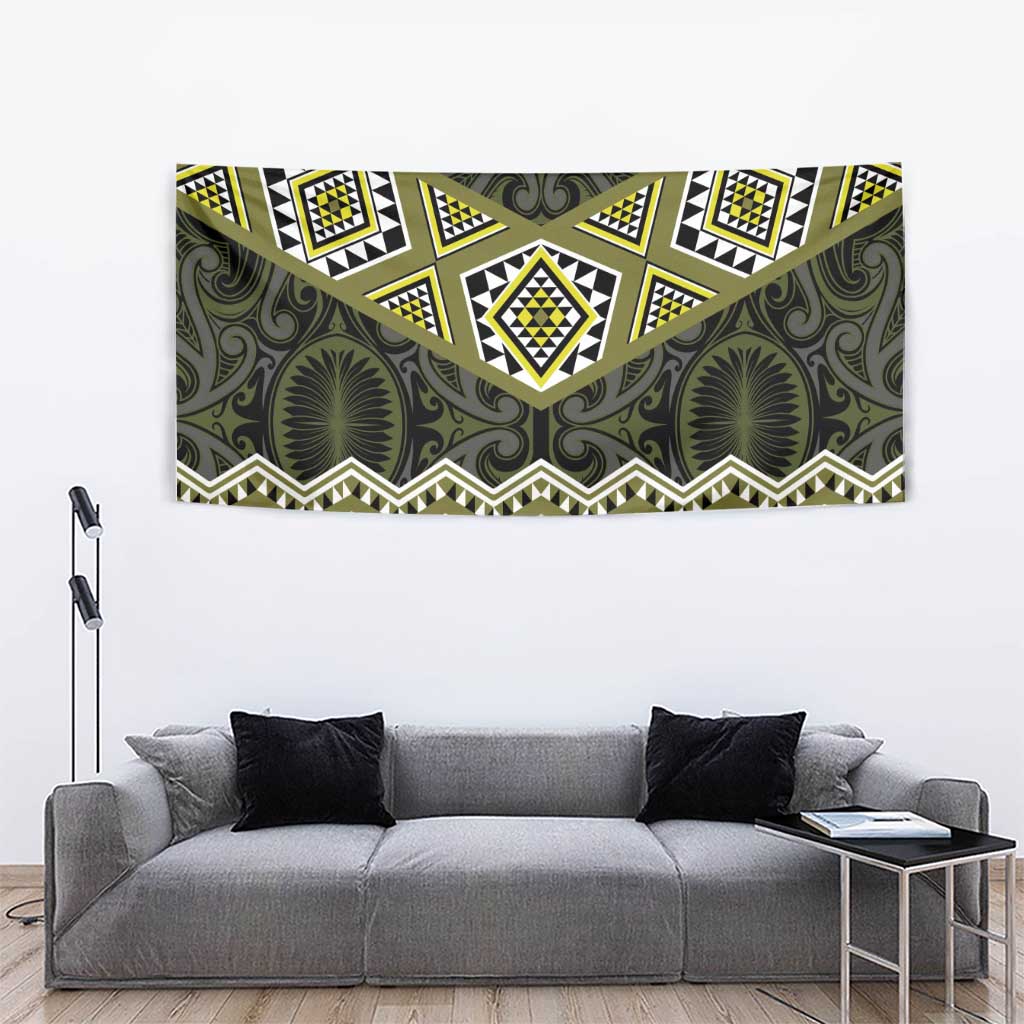 New Zealand Aotearoa Tapestry Yellow Taniko Art Maori Pattern LT05 - Polynesian Pride